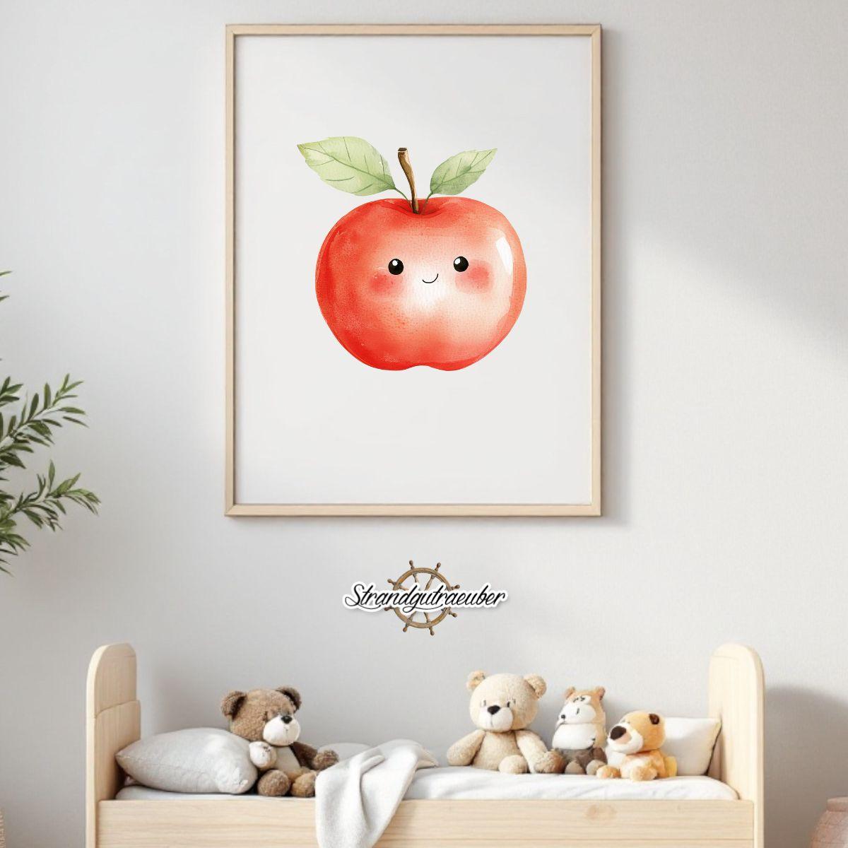 Buegelbild fröhlicher Apfel Buegelbild fröhlicher Apfel